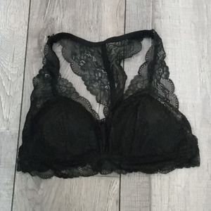 Black racerback lace bralette